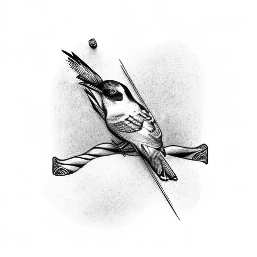 A Bird Sitting On A Saw