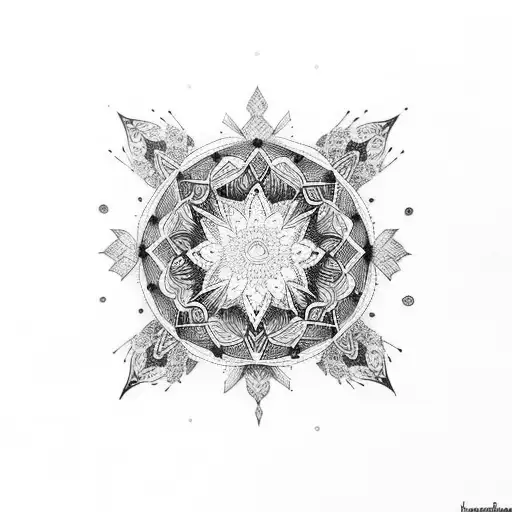 Feminine Sleeve Mandala With Anxiety Girl