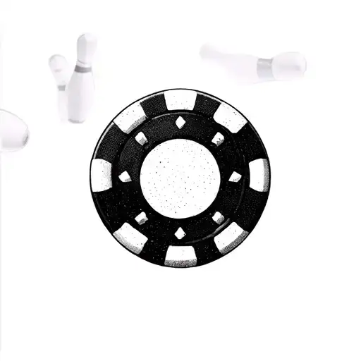 Poker Chip With Bowling Pins In The Background