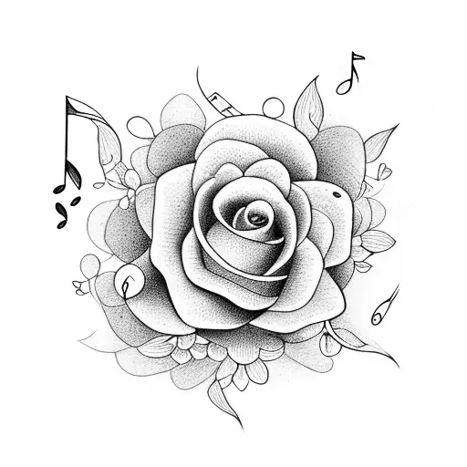 A Flower With Music Notes