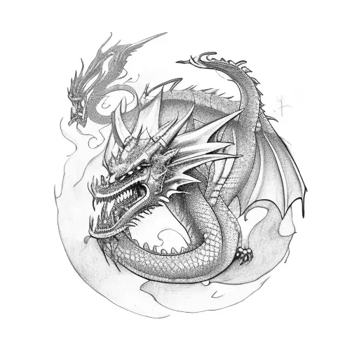 Sword With Books And A Dragon