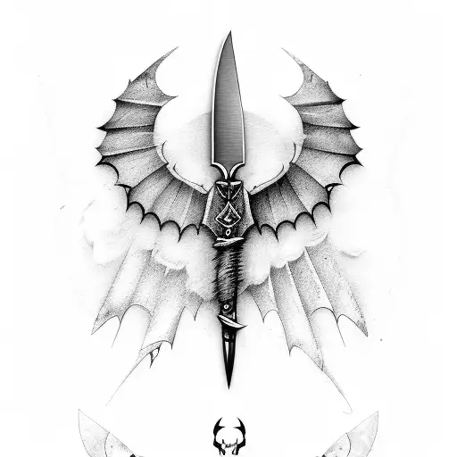 Knife With Bat Wings