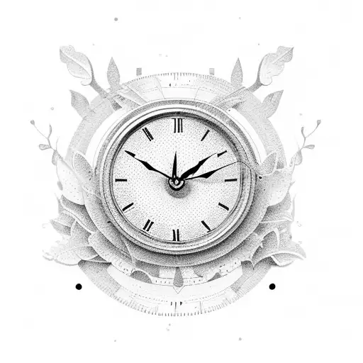 Grandfther Clock Surrounded By Nature