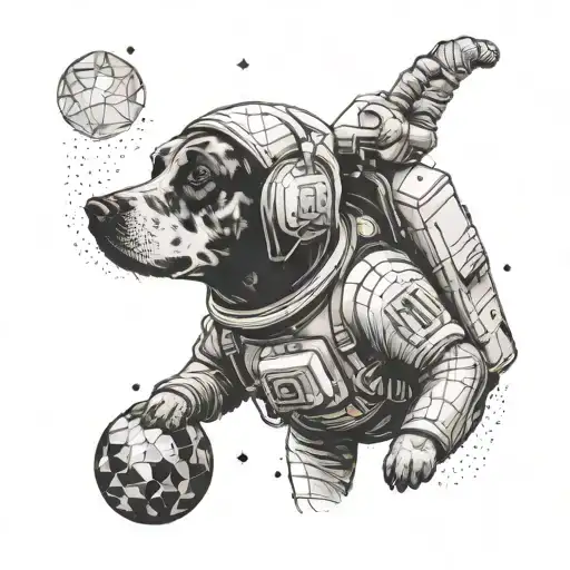 Astronaut Geometeric And Dog