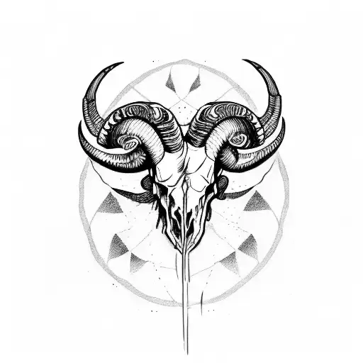 Ram Skull With Horns
