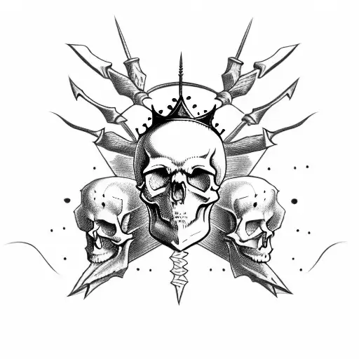 Skull With Thorn Crown