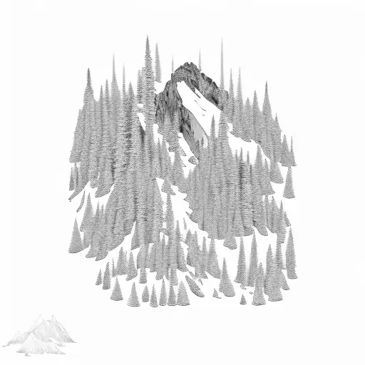 A Trail Winding Through A Breathtaking Mountain Landscape With Pine Trees Dotting The Scenery