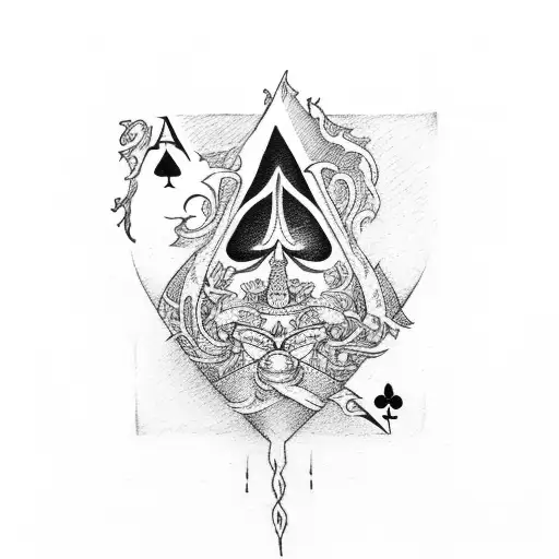 Ace Of Spades With Forest