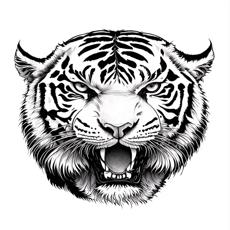 Thai Tigers And Script Back Piece