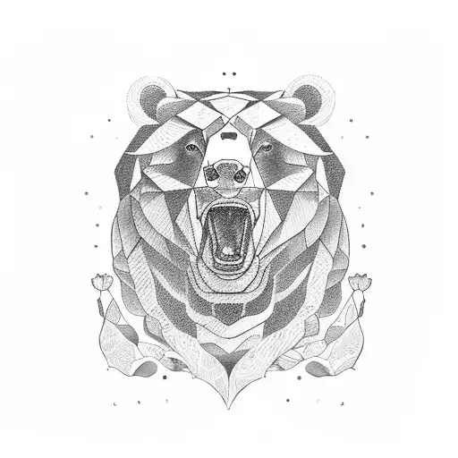 Woman With Bear Head