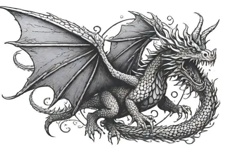 Black Dragon Flying