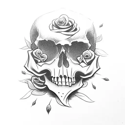 Skull With Roses