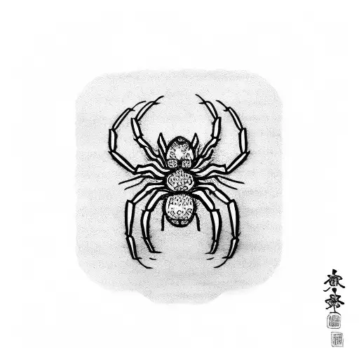 Spider With A Japanese Character Inside