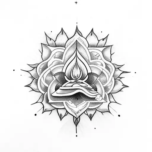 Shiva Meditation On Marijuana And Hops Plant