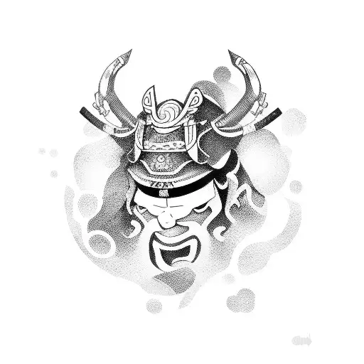 Samurai Con Letras Japonesas