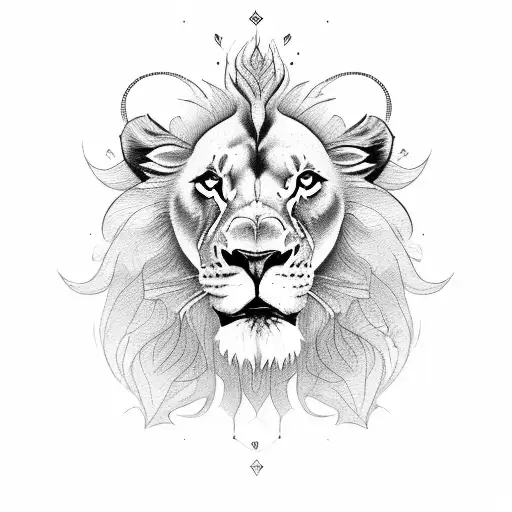 Lion With Rose