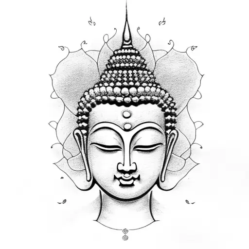 A Serene Buddha Surrounded By Delicate Roses