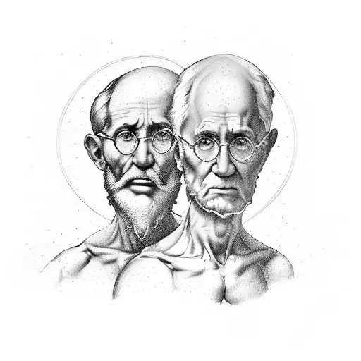 Sistine Chapel Arms But Make One Arm A Baby And One An Elderly Arm