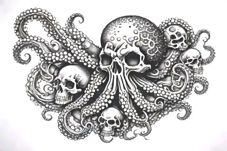 Octopus And Skulls