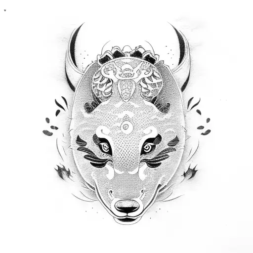 Koi Fish Panda And Wolf