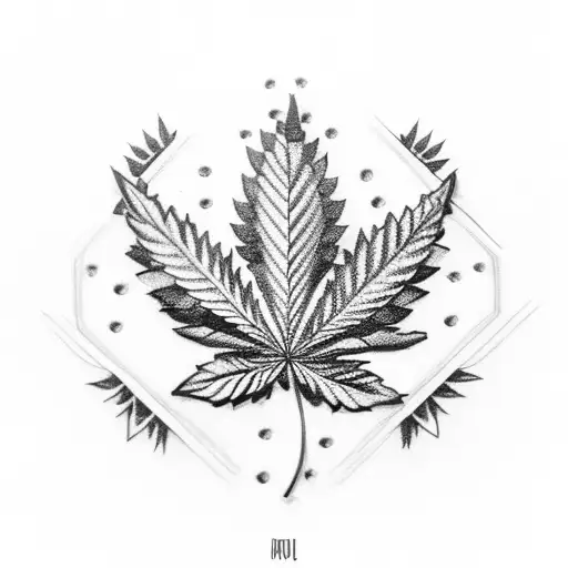 A Marijuana Leaf Intertwined With A Harley Davidson Logo