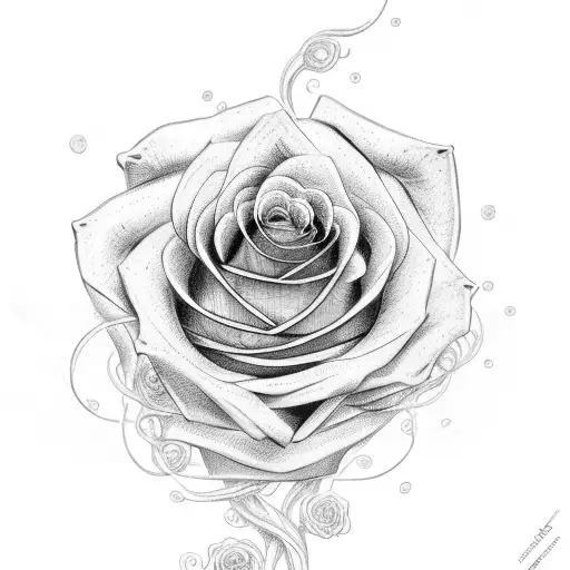 A Rose With Tendrils Encircling It That Extend Down Your Shoulder