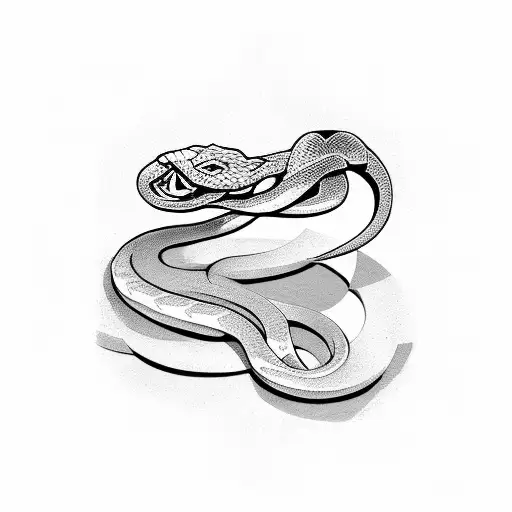 Snake With The Shape Of The Number 4