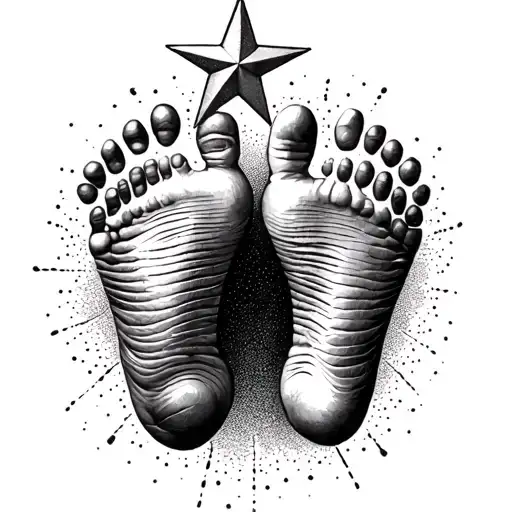 Design A Tattoo Featuring Baby Footprints And A Star To Represent A Lost Pregnancy