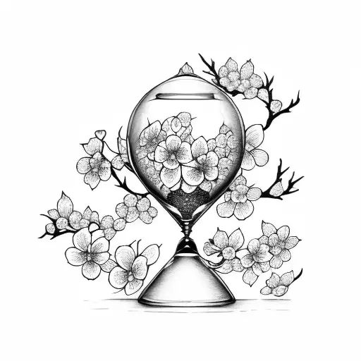Cherry Blossom With Hourglass