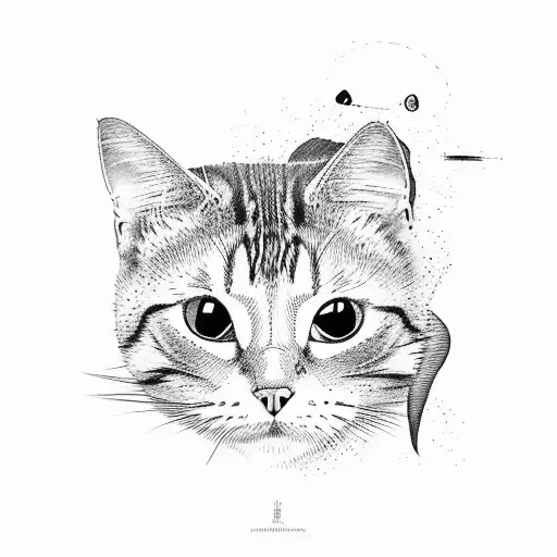 A Minimalist Representation Of A Cat In Motion