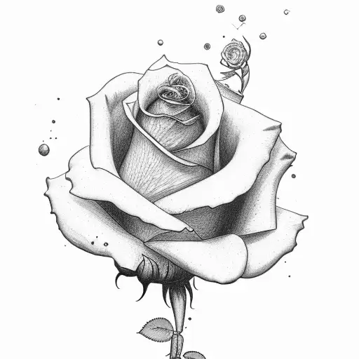Small Rose With Sisu In The Stem And A Semicolon