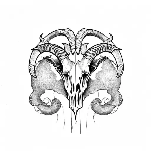 Goat Skull With Big Horns