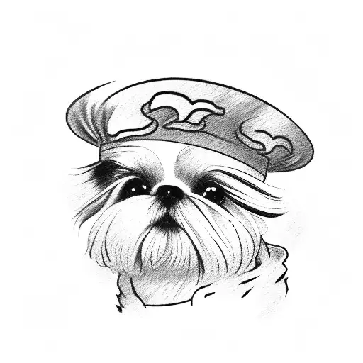 A Shih Tzu Wearing A Sushi Chef Hat