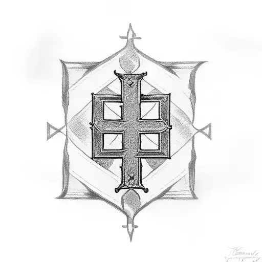 Danish Flag And Orthodox Christian Cross