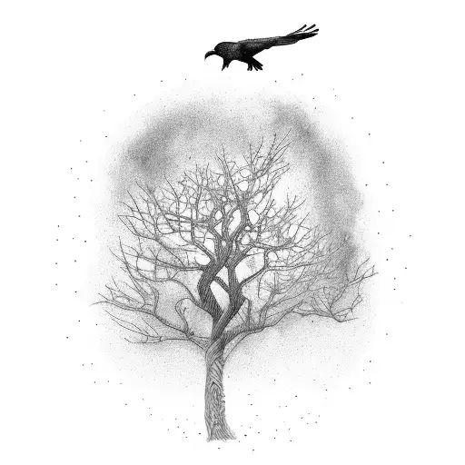 Tree With Raven In Lamp