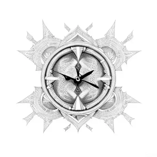 Ankh Cross And Clock