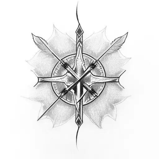 Christian Cross With Feather Hanging At Bottom