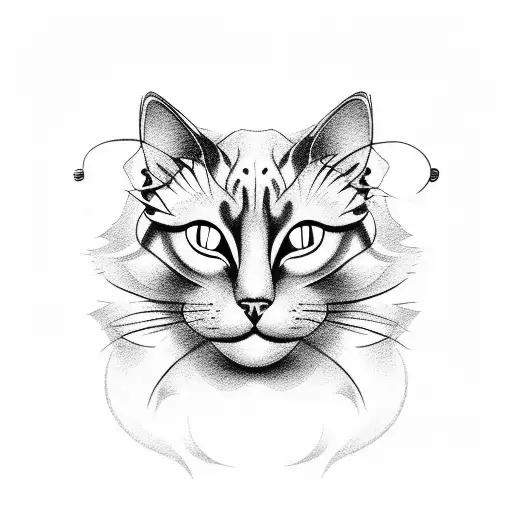Create Cat Face Tattoo Infinito Line From Picture