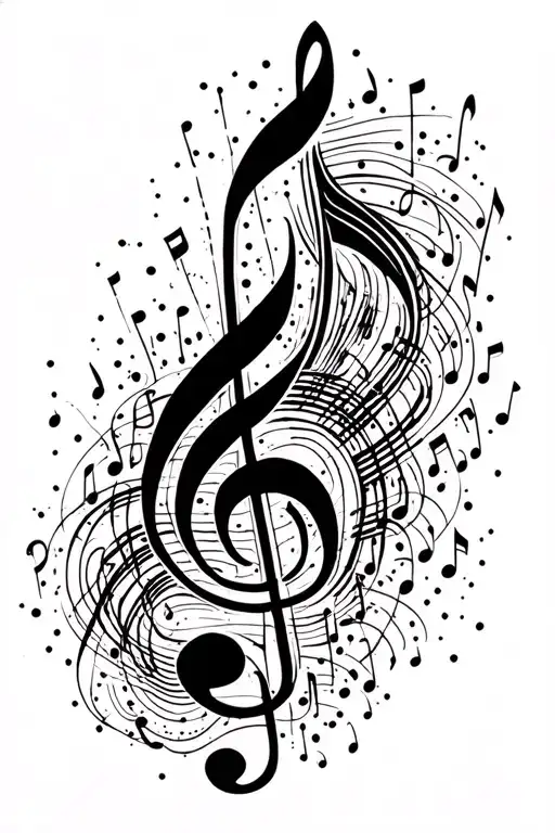 Music Notes Flowing