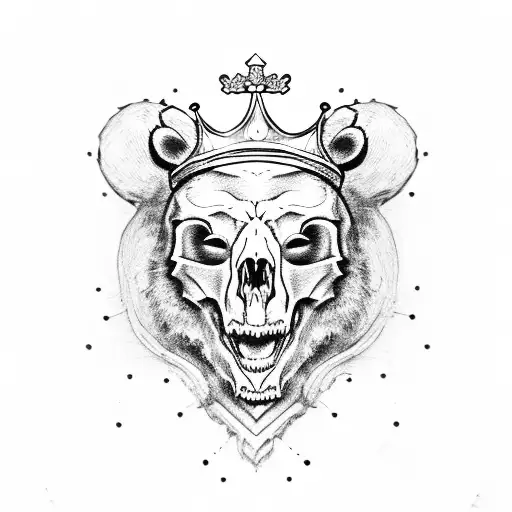 Bear Skull With A Crown
