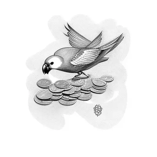 Bird With Dollars From Wings