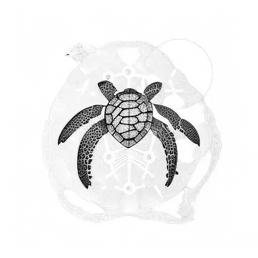 Turtle With A Drawing Of Dna On Its Back