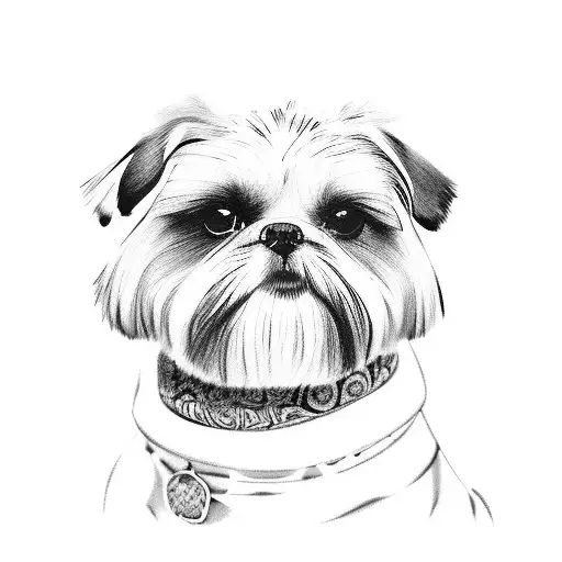 A Shih Tzu Dog Sits On A Sea Turtle