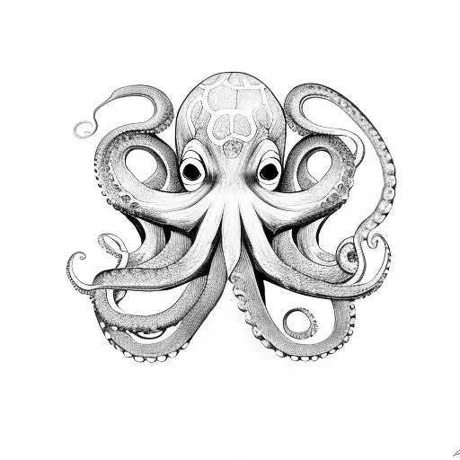 An Octopus Wrapped Around A Mountain Peak