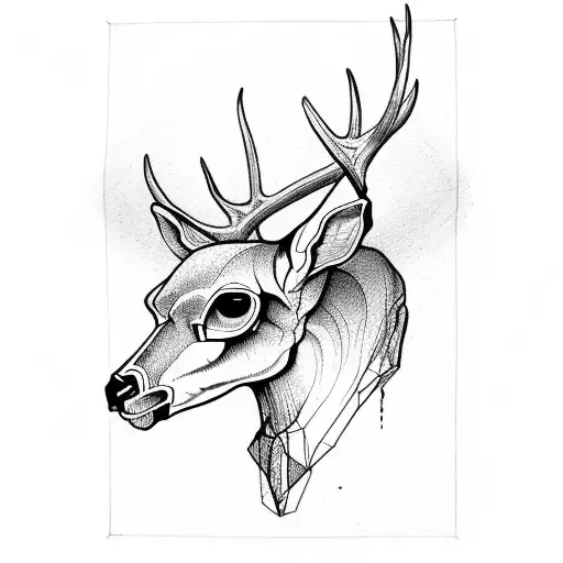 Deer Skull With Hourglass