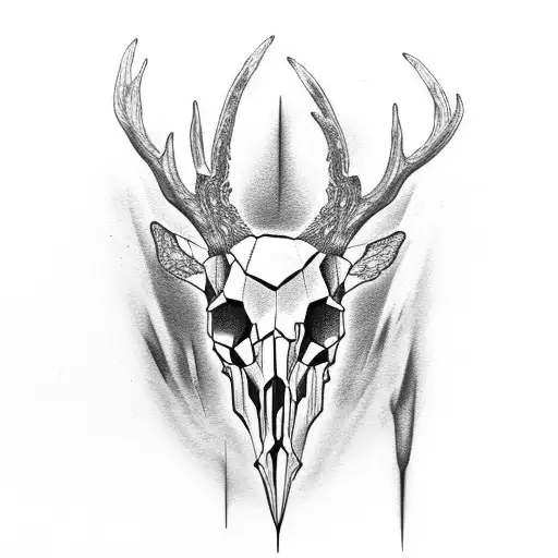 Deer Skull Turning To Sand In Hourglass