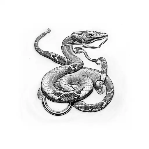 A Motorcycle Chain Transforming Into A Snake