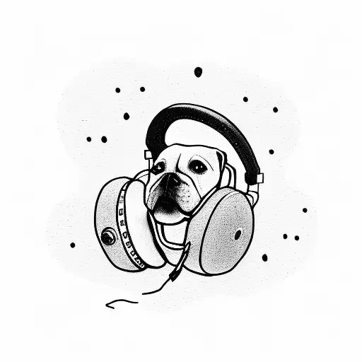 A Dog Wearing Headphones And Djing On A Vinyl Record