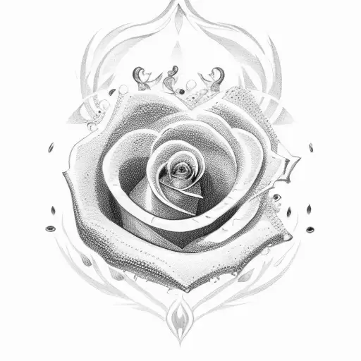 The Number 28 With A Rose Inside The Number And A Halo Above The Number