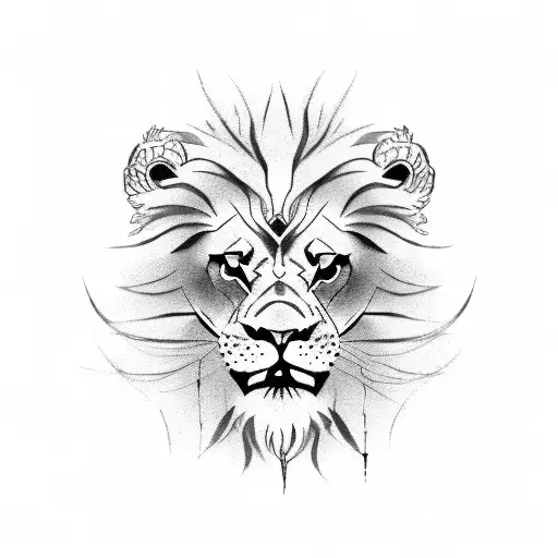 Angry Lion With Scars